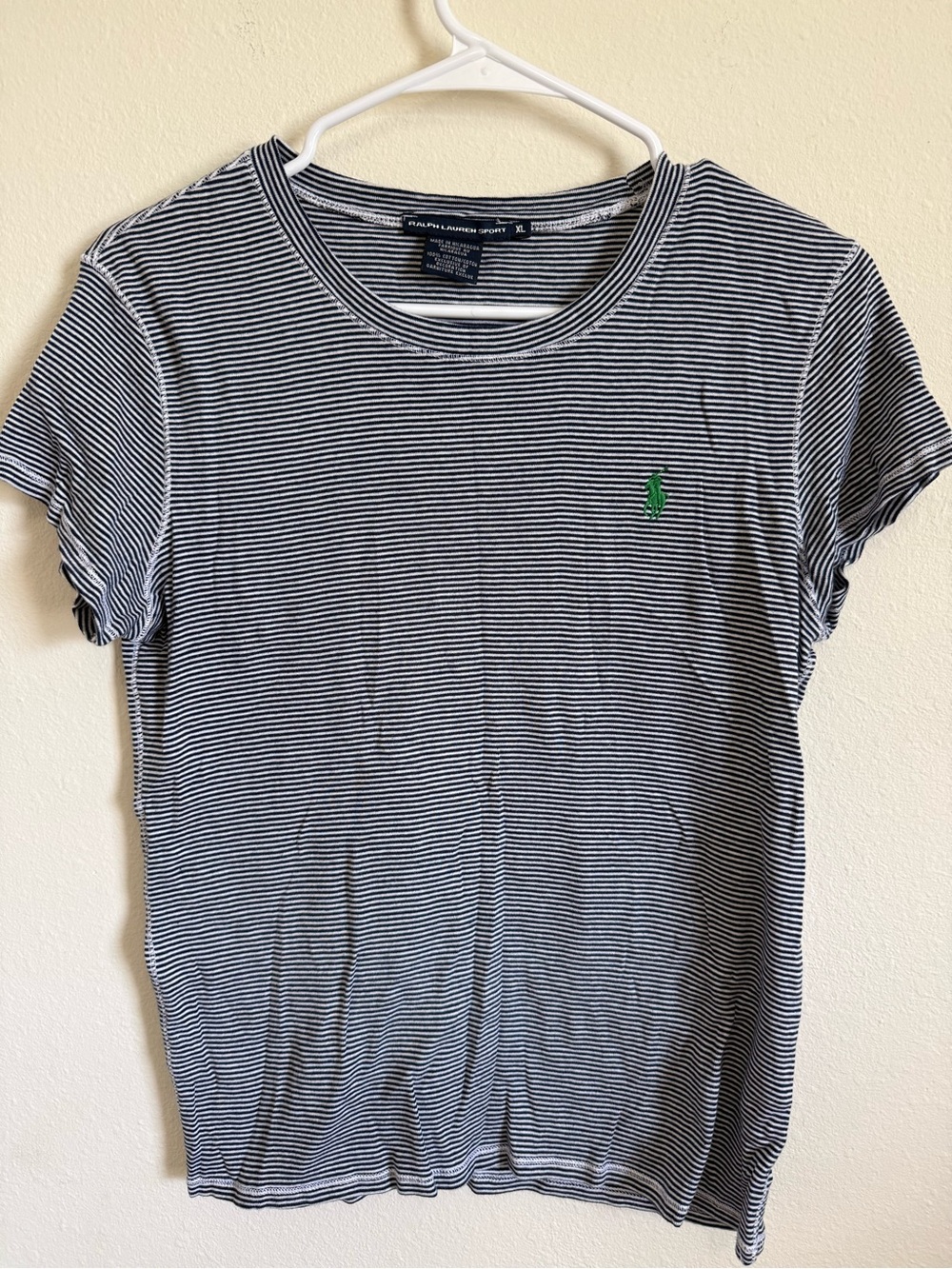 Ralph Lauren Women’s Black & White Striped Crew Tee